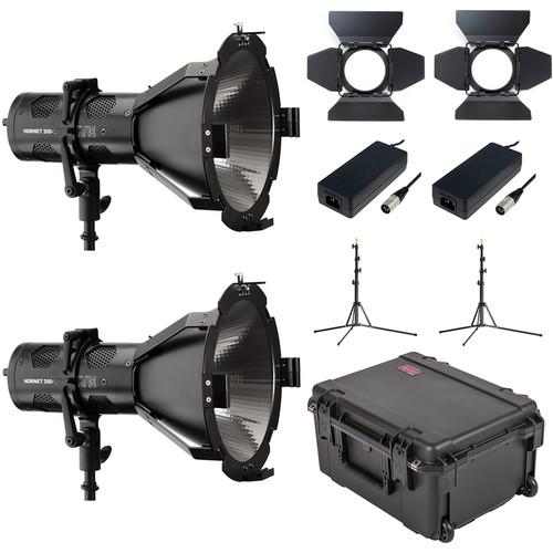 HIVE LIGHTING Hornet 200-C PAR Spot LED 2-Light Kit with Hard Rolling Case & Custom Foam