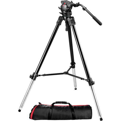 Manfrotto 526-1 Fluid Video Head with 528XBK Tripod & Carrying Bag