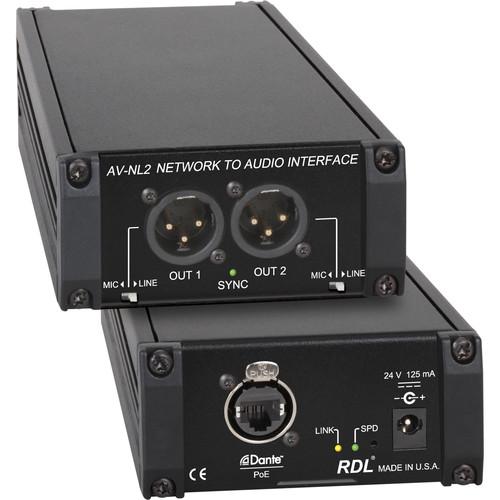 RDL AV-NL2 Dante Network Stereo D A Converter