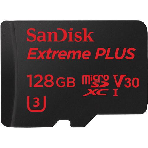 SanDisk 128GB Extreme PLUS UHS-I microSDXC Memory Card with SD Adapter