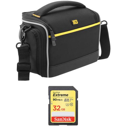 SanDisk 32GB Extreme UHS-I SDHC Memory Card Kit with Ruggard Commando 15 Shoulder Bag Kit