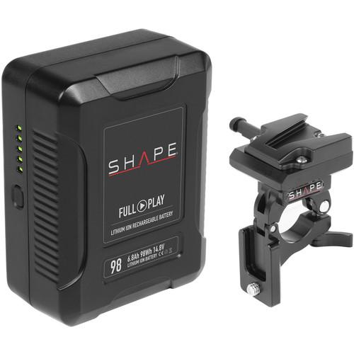 SHAPE Full Play 98Wh V-Mount Battery with Clamp for 25mm Gimbal Handlebar