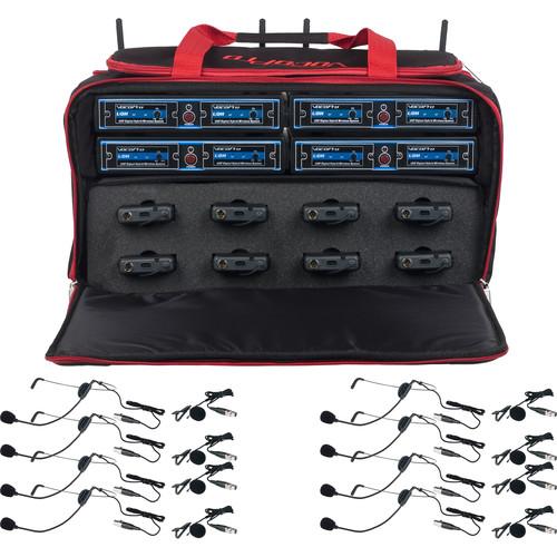 VocoPro UDH-PLAY-8-MIB 8-Channel Wireless Headset Lapel Microphone System in a Bag