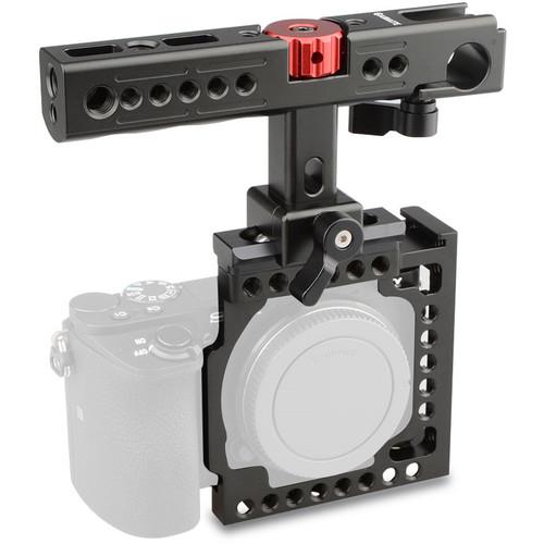 CAMVATE Handheld Camera Cage with QR Cheese Handle for Sony a6500 a6000 a6300