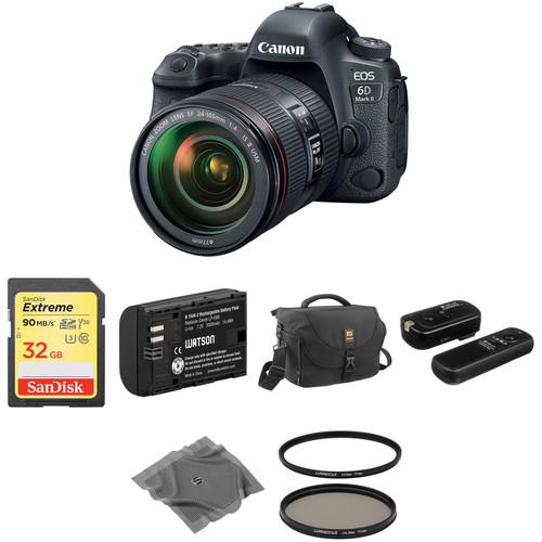 Canon EOS 6D Mark II DSLR Camera with 24-105mm f 4 Lens Basic Kit