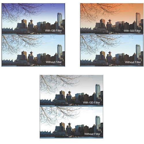 Cavision Set Of Three 3X4 Glass Filters G. Blue, G. ND AND G. Orange