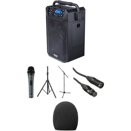 Denon Audio Commander Mobile PA System with Two Wireless Mics, One Wired Mic, and Stands Kit, Denon, Audio, Commander, Mobile, PA, System, with, Two, Wireless, Mics, One, Wired, Mic, Stands, Kit