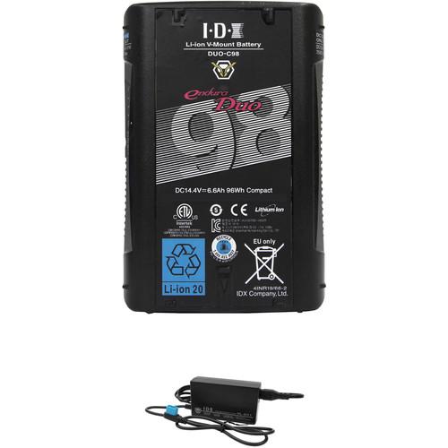 IDX System Technology 96Wh Lithium-Ion V-Mount Battery with D-Tap Advanced Charger Kit