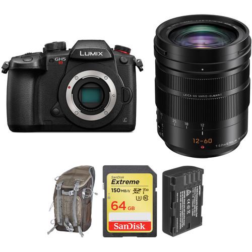 Panasonic Lumix DC-GH5S Mirrorless Micro Four Thirds Digital Camera Body with 12-60mm Lens and Accessories Kit