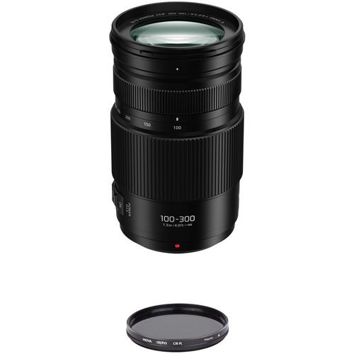 Panasonic Lumix G Vario 100-300mm f 4-5.6 II POWER O.I.S. Lens with Circular Polarizer Filter Kit