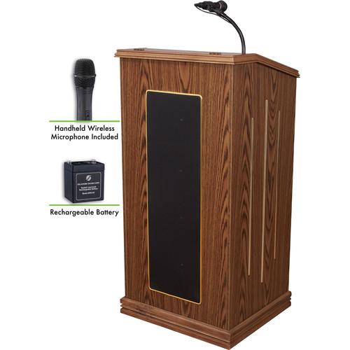 Oklahoma Sound Prestige Sound Lectern with Rechargeable Battery & Wireless Handheld Mic