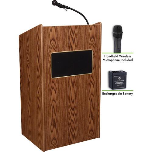 Oklahoma Sound The Aristocrat Sound Lectern with Rechargeable Battery & Wireless Handheld Mic