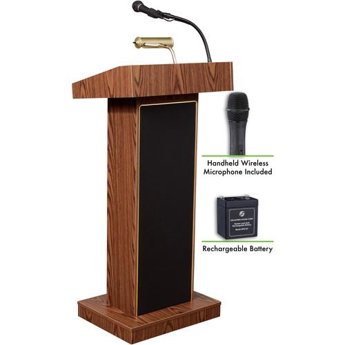 Oklahoma Sound The Orator Lectern with Rechargeable Battery & Handheld Wireless Mic