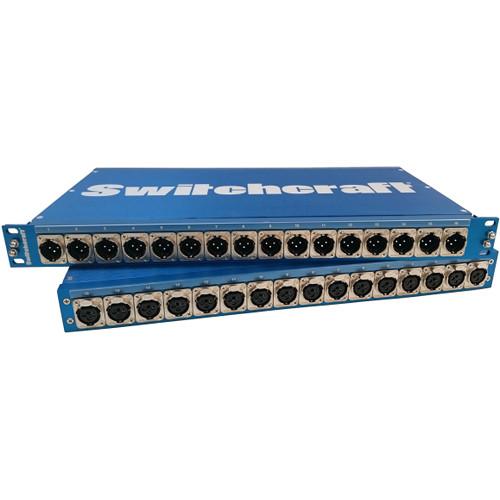 Switchcraft PT Series 16 Front-Panel Male XLR to 16 Rear-Panel Female XLR Audio Pass-Through I O Panel