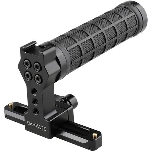 CAMVATE Quick Release Black Rubber Grip Handle with 100mm NATO Rail
