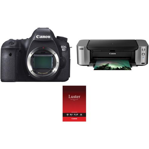 Canon EOS 6D DSLR Camera Body with Inkjet Printer Kit