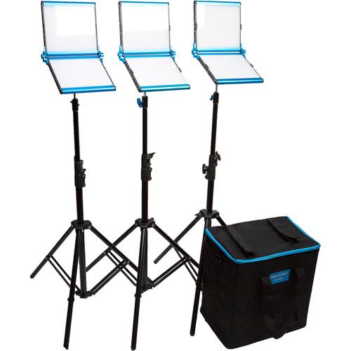 Dracast Silver Series LED1000 Daylight Foldable 3-Light Kit with Soft Case