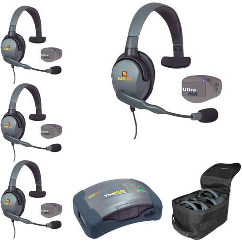 Eartec UPMX4GS4 UltraPAK 4-Person HUB Intercom System with Max4G Single Headset