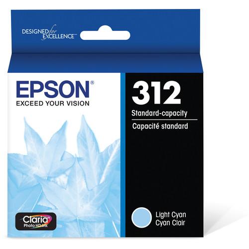 Epson T312 Light Cyan Claria Photo HD Ink Cartridge with Sensormatic