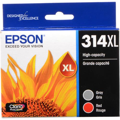 Epson T314XL Gray and Red Claria Photo HD Ink Cartridge Multi-Pack with Sensormatic
