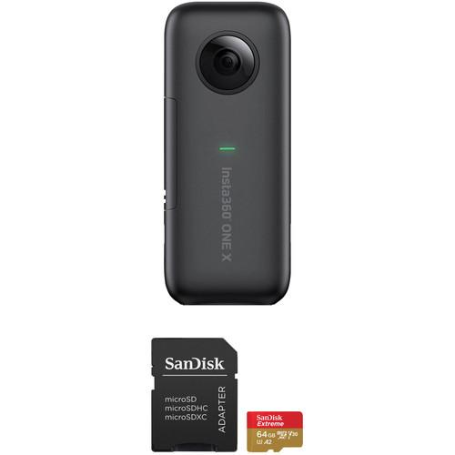 Insta360 ONE X Camera with 64GB Extreme UHS-I microSDXC Memory Card Kit