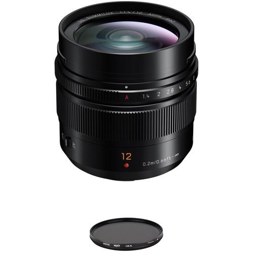 Panasonic Leica DG Summilux 12mm f 1.4 ASPH. Lens with Circular Polarizer Filter Kit
