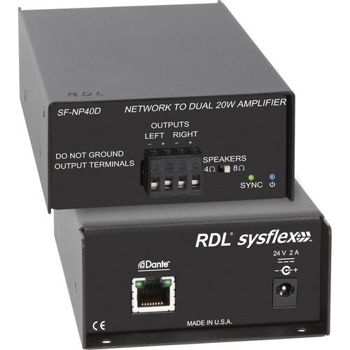 RDL SF-NP40DE Dante to 40W Stereo Power Amplifier