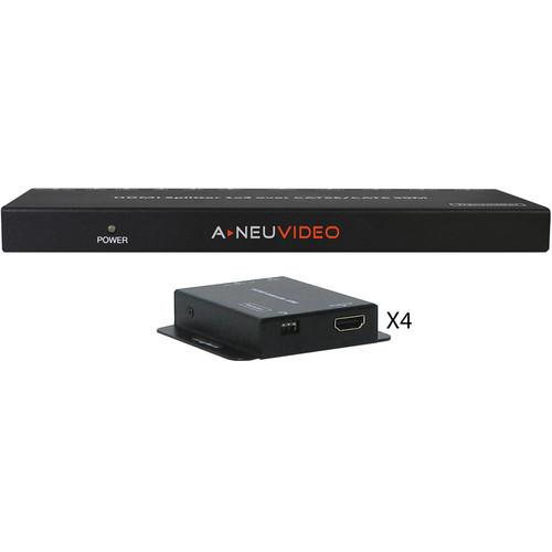 A-Neuvideo 1x4 HDMI Splitter and Extender over Cat5e 6 System