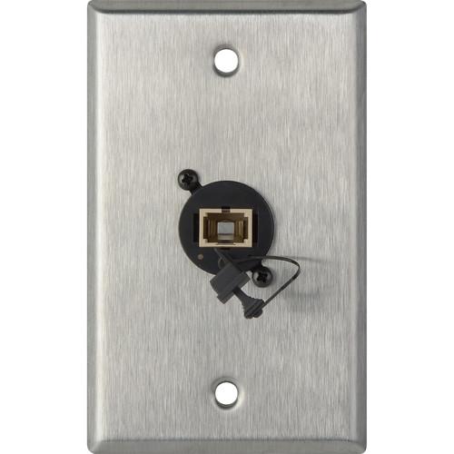 Camplex 1-Gang Stainless Steel Wall Plate with One SC Multimdoe Fiber Optic Connector