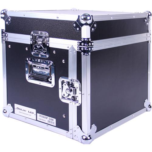DeeJay LED Fly Drive Case - Slanted 8 RU Mixer Rack 6 RU Vertical Rack