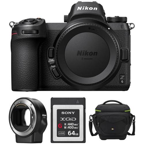 Nikon Z 6 Mirrorless Digital Camera with FTZ Mount Adapter and Bag Kit
