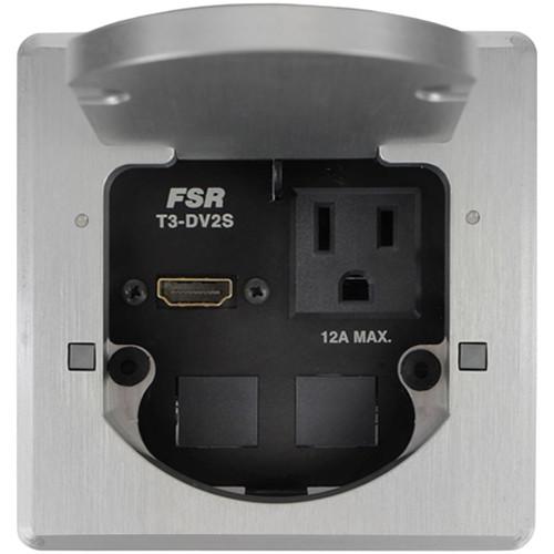 FSR T3-DV2S-2B 3.5" HDMI Square Table Box with 2 Buttons and 2 LEDs