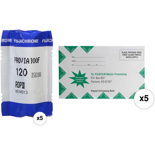 FUJIFILM Fujichrome Provia 100F Professional RDP-III Color Transparency Film with Processing Mailer Kit