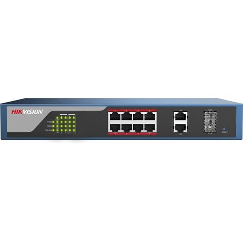 Hikvision Web-Managed PoE Switch with 8 PoE Electrical Ports and Two Combo Ports