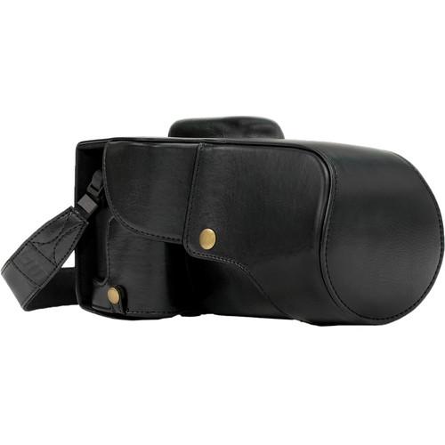 MegaGear Ever Ready PU Leather Case and Strap for Canon EOS T6s, 8000D & 18-55mm Lens