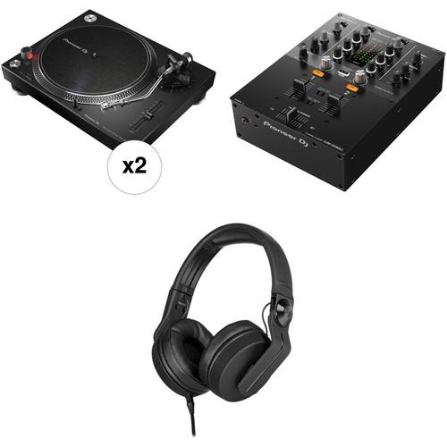 Pioneer DJ PLX-500-K Turntable DJ Kit with 2 x Turntables, Mixer, and Headphones