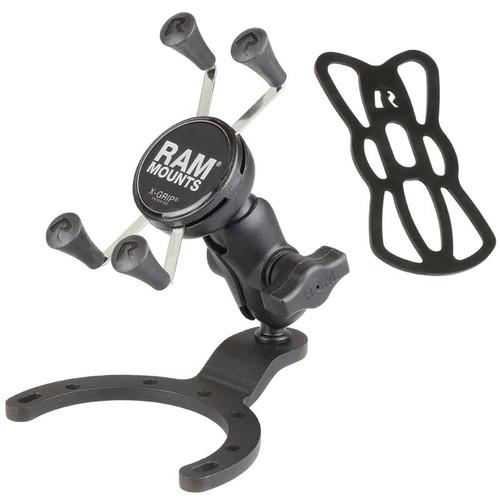 RAM MOUNTS Large Gas Tank Mount with B Size 1" Ball, Short Arm & X-Grip for Mobile Devices