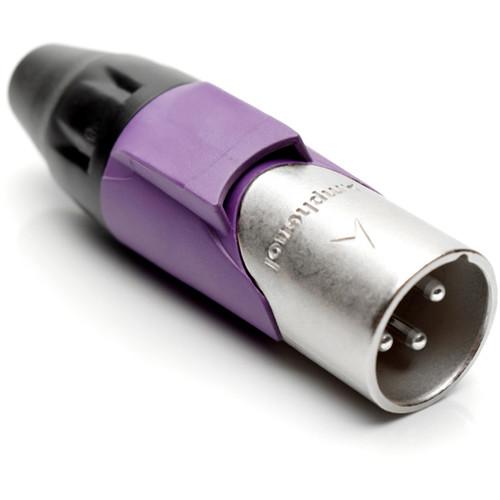 Amphenol AX3M7M 3-Pole Male XLR Connector with Silver Contacts and Satin-Nickel Finish