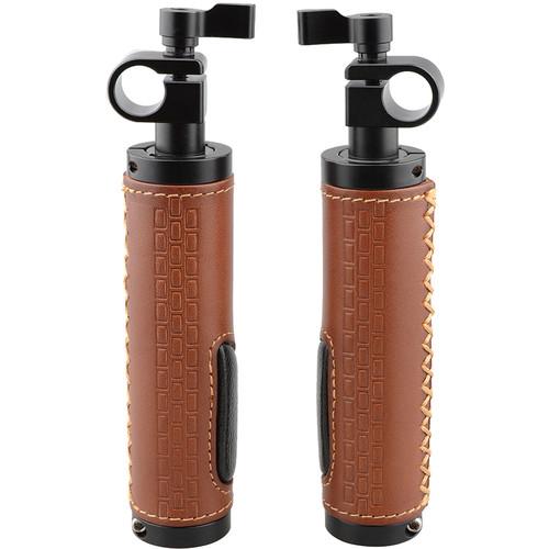 CAMVATE 15mm Rod Clamp Leather Handle Grip for DSLR Camera Rod System