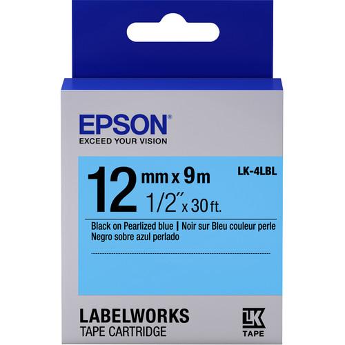 Epson LabelWorks Pearlized LK Tape Black on Pearlized Blue Cartridge
