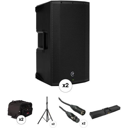 Mackie Dual Thump12A Speaker Kit with Bags, Stands, and Cables