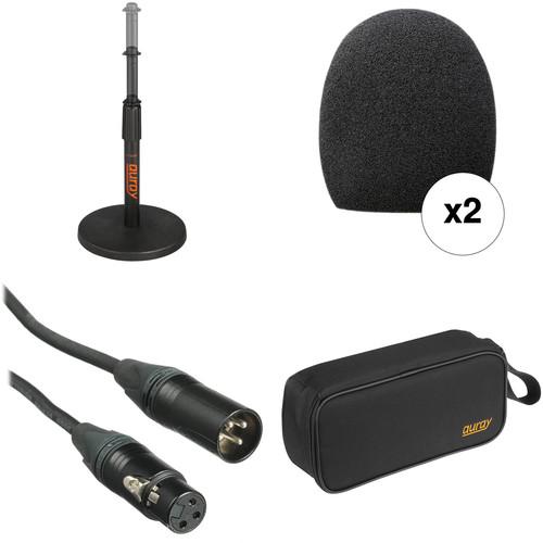 Photo Video Handheld Microphone Accessory Kit with Pouch and Desk Stand