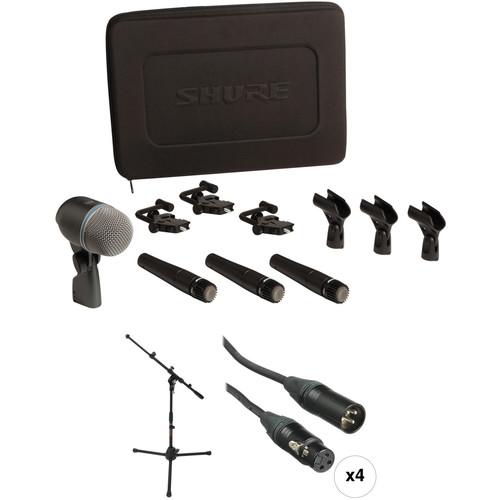 Shure DMK57-52 Drum Mic Kit for Live Settings with Stand and 4 Cables