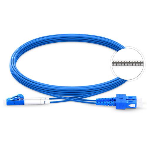 TechLogix Networx OS2 3.0mm Duplex Single-Mode Armored Premade Cable with LC to SC Connectors
