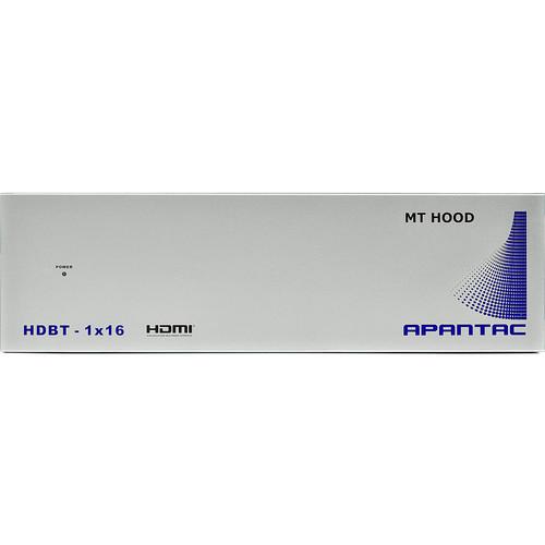 Apantac 1 Input, 16 Output HDMI Splitter With Built-In Cat 5E 6 Output Extenders for HDBT-1-R or HDBT-1-RS