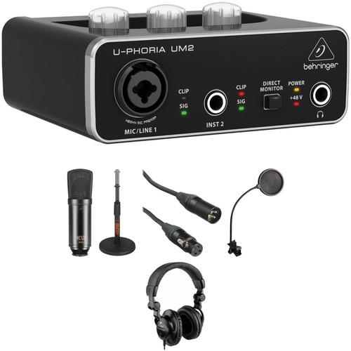 Behringer U-PHORIA UM2 Interface Kit with MXL 440 Microphone, Mic Stand, Headphones & More