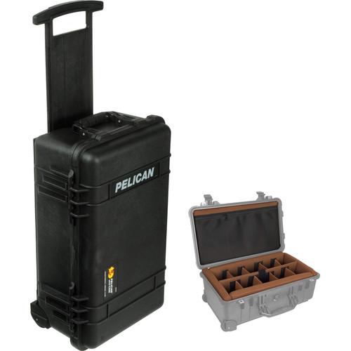 Pelican 1510NF Carry on Case with Porta Brace LongLife Divider Kit