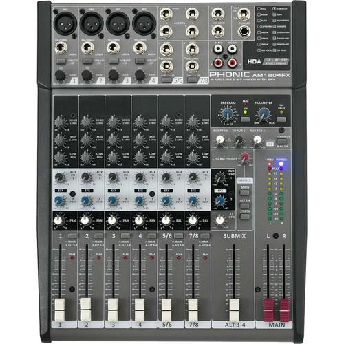 Phonic AM1204FX 8-Channel Mixer with Built-In FX