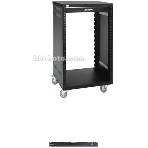 Samson Universal Equipment Rack with PowerStrip PS15 Power Distributor