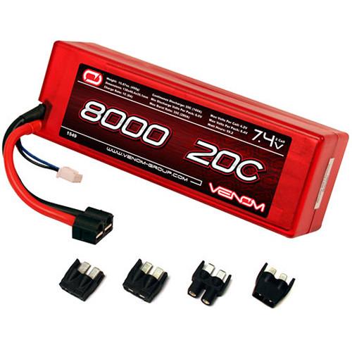 Venom Group Venom 20C 2S 8000mAh 7.4V Hard Case Lipo Battery With Universal Plug System